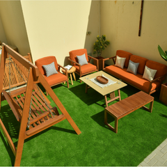 Alizaa sofa set 3+1+1+table wood