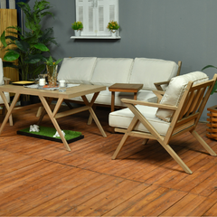 Lufta sofa set 3+1+1+table wooden
