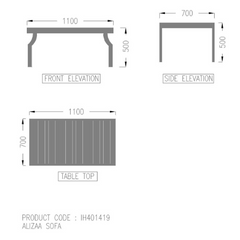 Alizaa sofa set 3+1+1+table wood