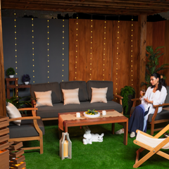 Alizaa sofa set 3+1+1+table wood