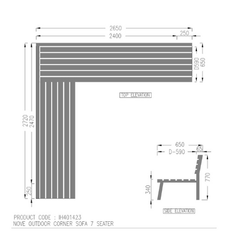 Nove outdoor corner sofa 7 seater