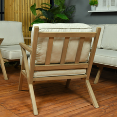 Lufta sofa set 3+1+1+table wooden
