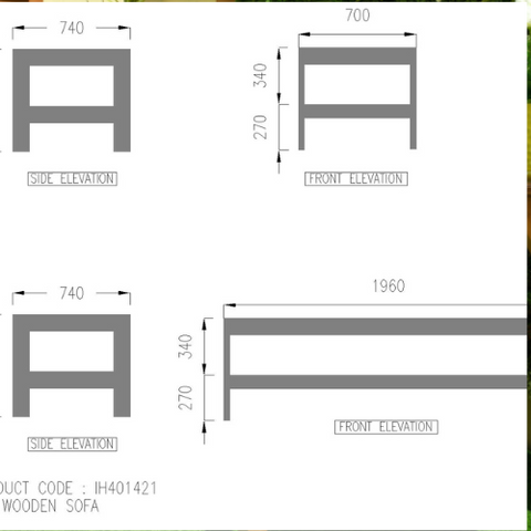 Leo wooden sofa set